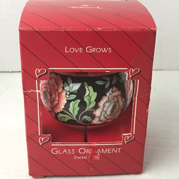 VINTAGE 1988 HALLMARK "Love Grows" Glass Ornament - Picture 1 of 16